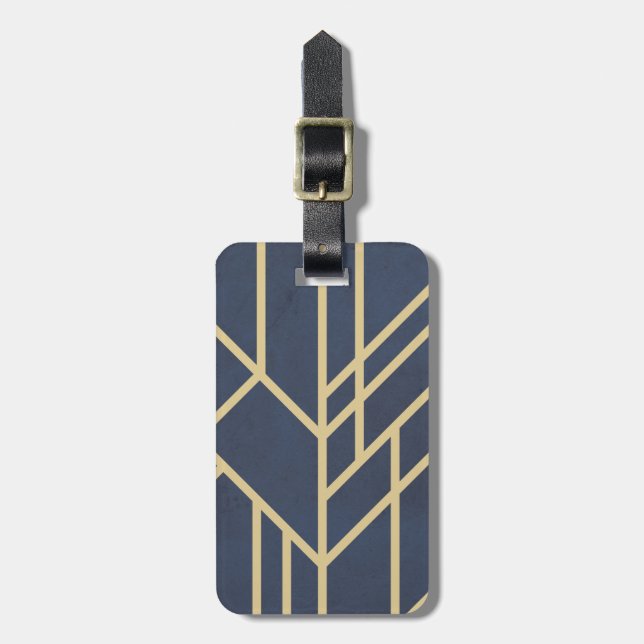 Art Deco design Luggage Tag (Front Vertical)