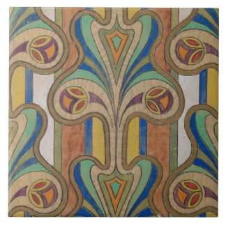 art deco design on a 6 inch tile