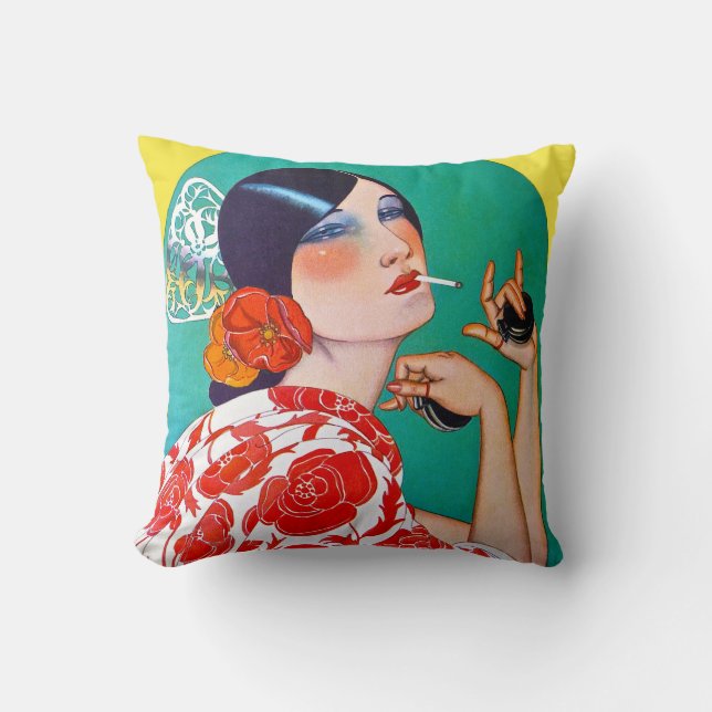 Art Deco Design Throw Pillow (Front)