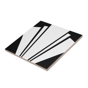 Art Deco Design White And Black Tile