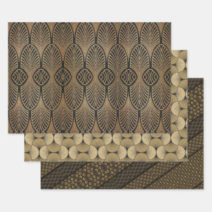 Art Deco Designs on 3 Sheets 3 Designs Gift Wrap