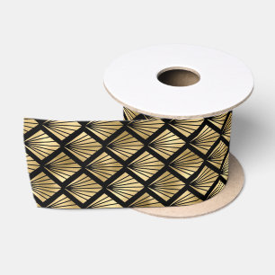 Art Deco Diamond Fan Pattern Design Satin Ribbon