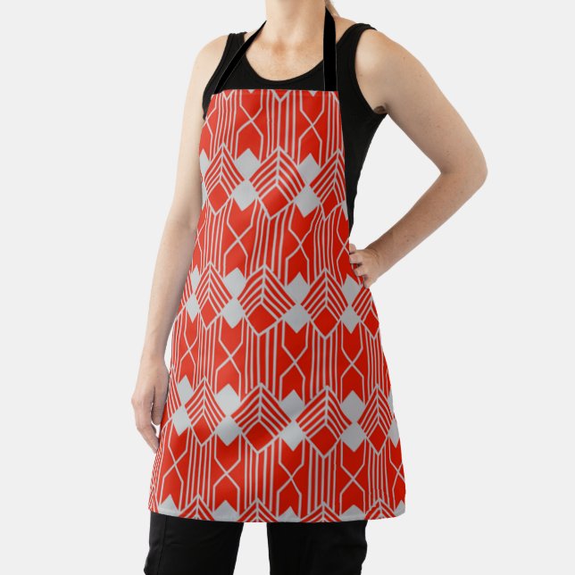 Art Deco Diamond Shapes and Lines  Apron (Insitu)