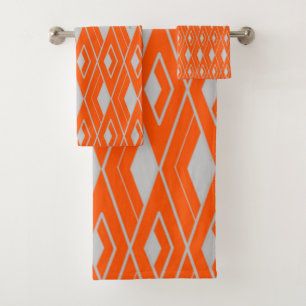 Art Deco Diamond Shapes Bath Towel Set