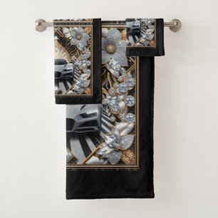 Art Deco Diamond Sportscar Drive Bath Towel Set