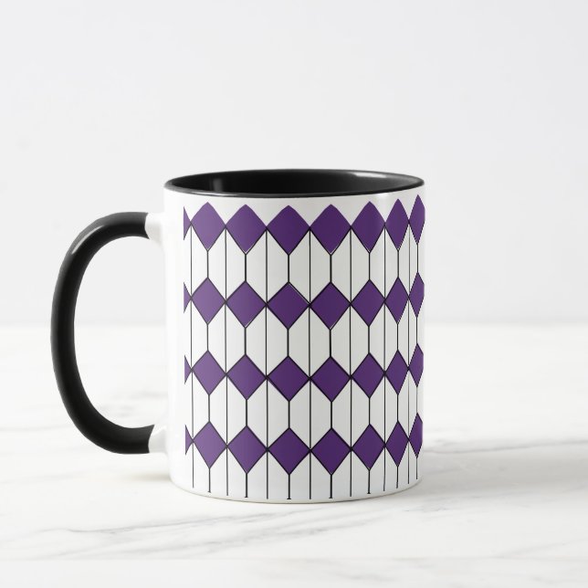 Art Deco Diamonds and Hexagons Mug (Left)