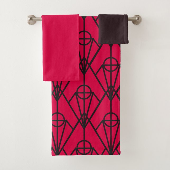 Art Deco Diamonds  Bath Towel Set (Insitu)