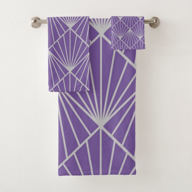 Art Deco Diamonds Bath Towel Set (Insitu)