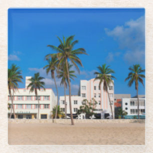 Art Deco District Of South Beach Miami Glass Coaster