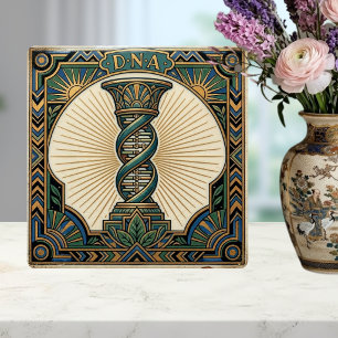 Art Deco DNA biology medical vintage Tile