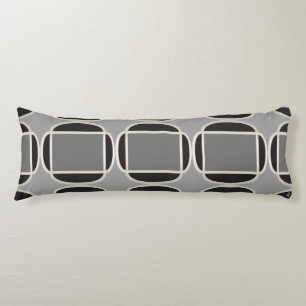 Art Deco Does Morocco in Black and Gray Body Cushion