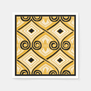 Art Deco Does Persia (Yellow and Black) Napkin