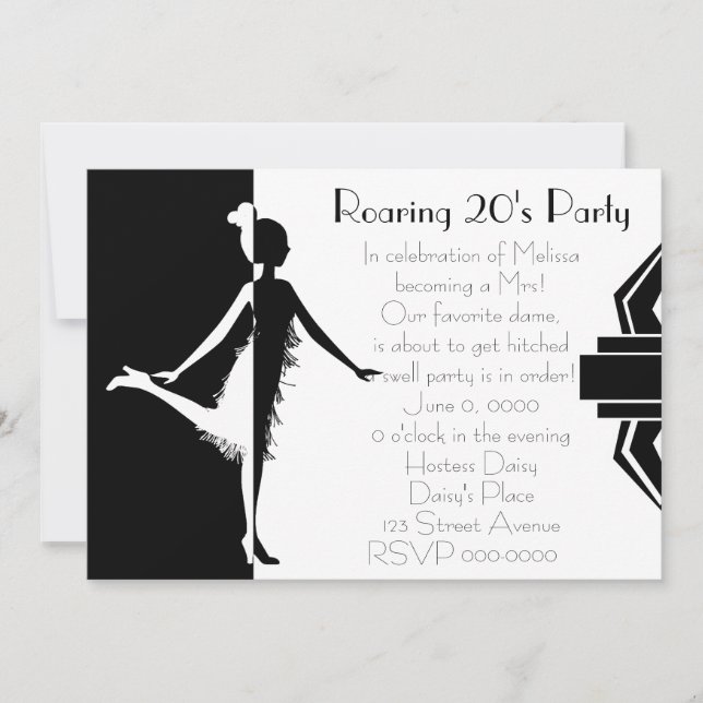 Art  Deco Doll Invitation (Front)
