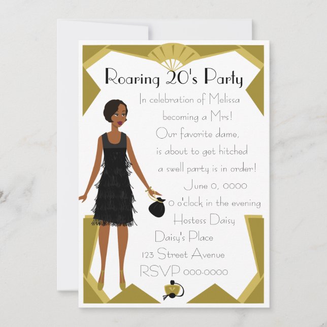 Art  Deco Doll Invitation (Front)
