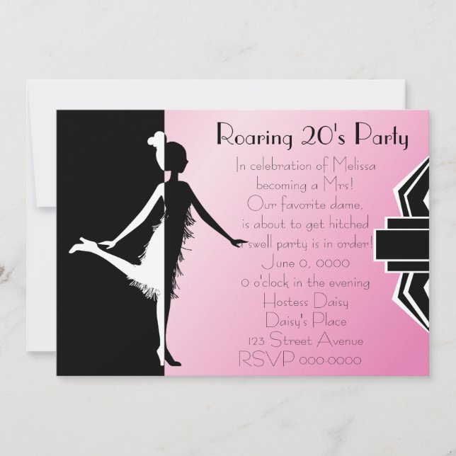 Art  Deco Doll Invitation (Front)