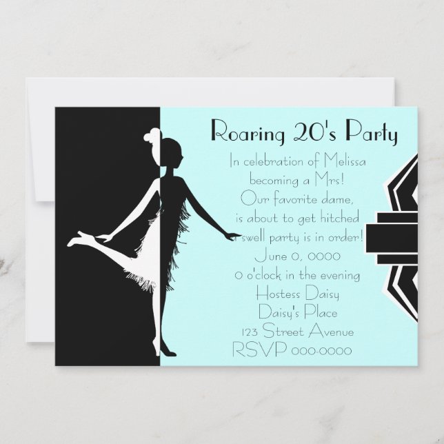 Art  Deco Doll Invitation (Front)