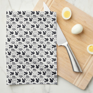 Art Deco Doves Tea Towel