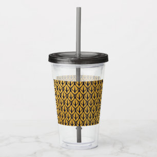 Art Deco Dragon Scales - Blue and Gold Scales Acrylic Tumbler