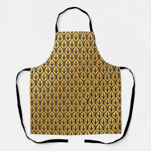 Art Deco Dragon Scales - Blue and Gold Scales Apron