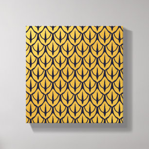Art Deco Dragon Scales - Blue and Gold Scales Canvas Print