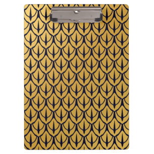 Art Deco Dragon Scales - Blue and Gold Scales Clipboard