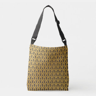 Art Deco Dragon Scales - Blue and Gold Scales Crossbody Bag
