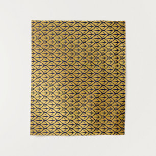 Art Deco Dragon Scales - Blue and Gold Scales Tapestry