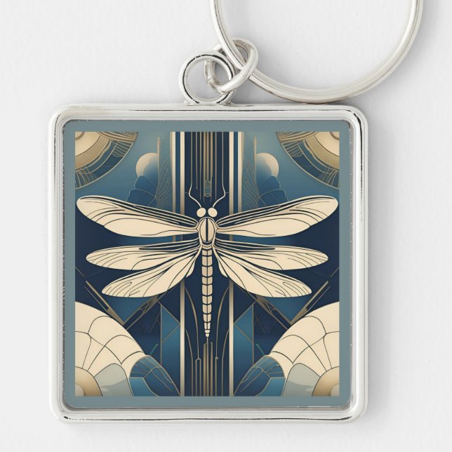 Art Deco Dragonfly Keychain (Front)