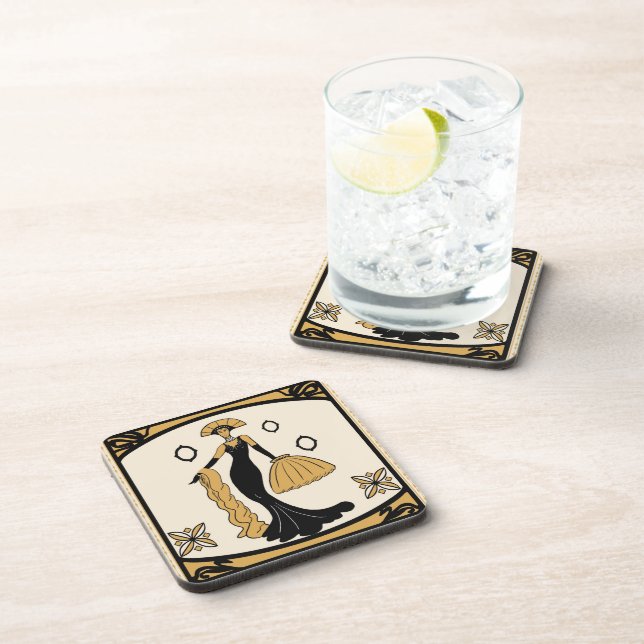 Art Deco drinks coaster (Right Side)