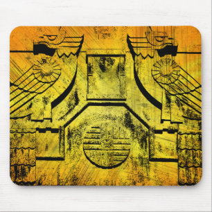 Art Deco Eagle Stone Sculpture Mouse Pad