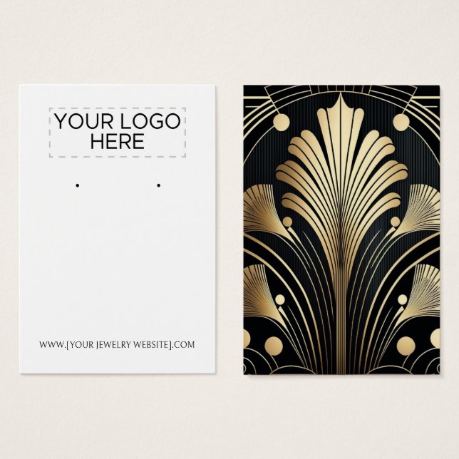 Art Deco Earring Display Card (Front & Back)