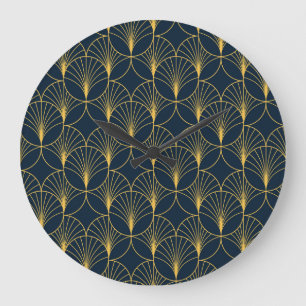 Art Deco Elegance: Fan Motifs Large Clock