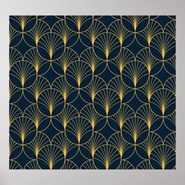 Art Deco Elegance: Fan Motifs Poster (Front)