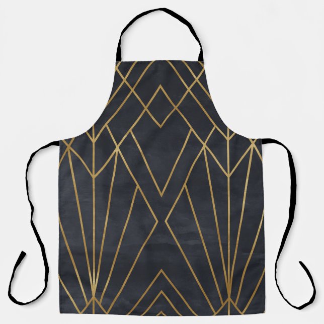 Art Deco Elegance: Geometric Glamour Apron (Front)