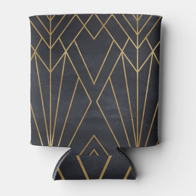 Art Deco Elegance: Geometric Glamour Can Cooler (Front)