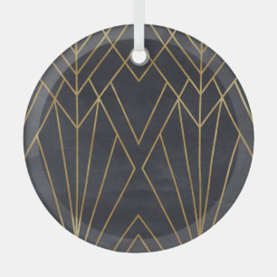 Art Deco Elegance: Geometric Glamour Glass Tree Decoration