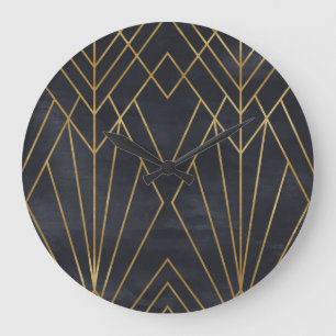 Art Deco Elegance: Geometric Glamour Large Clock