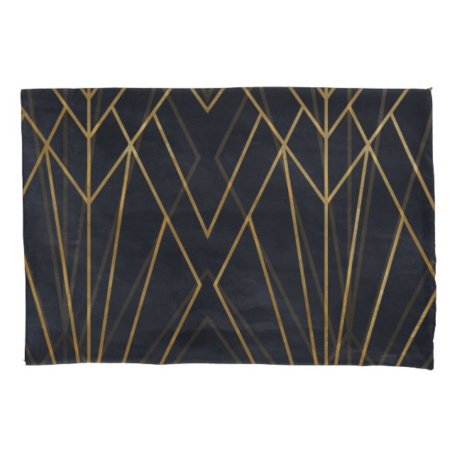 Art Deco Elegance: Geometric Glamour Pillowcase (Front)