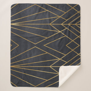 Art Deco Elegance: Geometric Glamour Sherpa Blanket