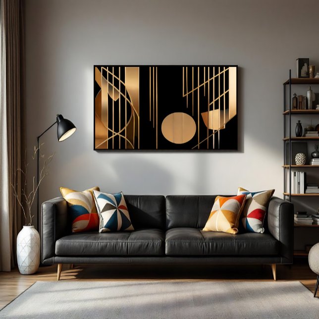 Art Deco Elegance Golden Lines Canvas Print (Creator Uploaded)