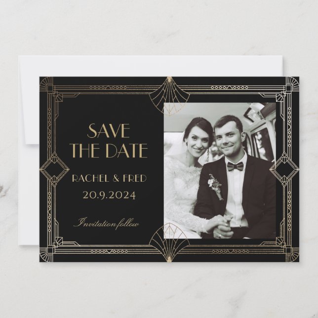 Art Deco Elegant Black Gold 20s Classic  (Front)