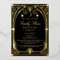 Art Deco Elegant Black Gold 20s Classic Birthday