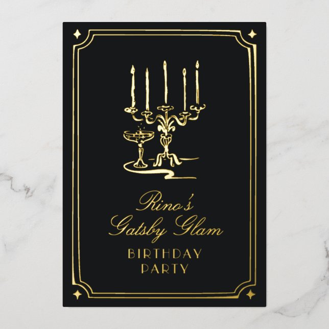 Art Deco Elegant Black Gold 20s Classic Wedding (Front)