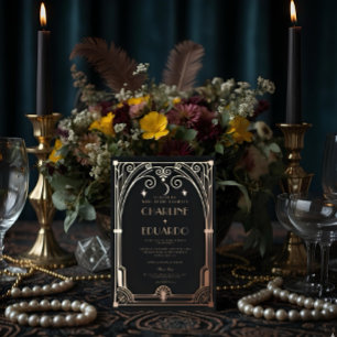 Art Deco Elegant Black Gold 20s Classic Wedding