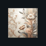 Art Deco: Elegant Botanicals and Geometric Luxury Canvas Print<br><div class="desc">This digital art features an elegant,  textured design with stylised floral and botanical motifs in shades of gold and silver,  accented with subtle geometrical patterns and rich metallic tones,  exuding a modern,  yet timeless luxury.</div>