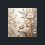 Art Deco: Elegant Botanicals and Geometric Luxury Canvas Print<br><div class="desc">This digital art features an elegant,  textured design with stylised floral and botanical motifs in shades of gold and silver,  accented with subtle geometrical patterns and rich metallic tones,  exuding a modern,  yet timeless luxury.</div>