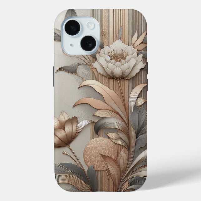 Art Deco: Elegant Botanicals and Geometric Luxury Case-Mate iPhone Case (Back)
