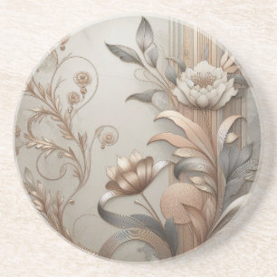 Art Deco: Elegant Botanicals and Geometric Luxury Coaster