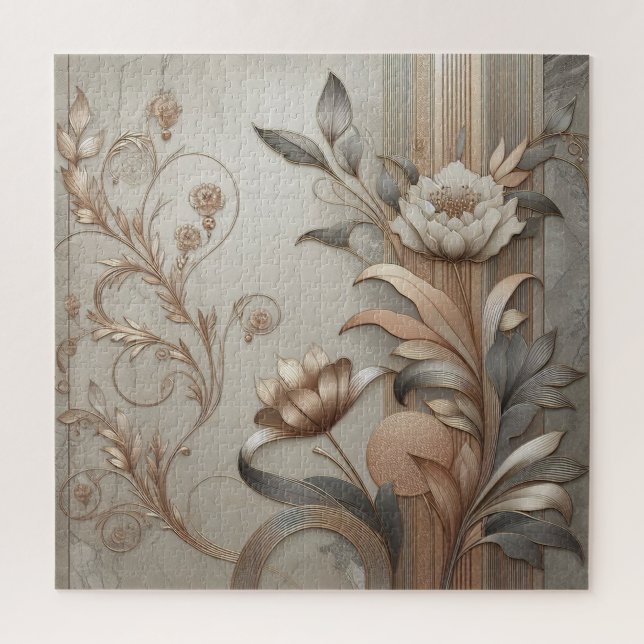 Art Deco: Elegant Botanicals and Geometric Luxury Jigsaw Puzzle (Vertical)