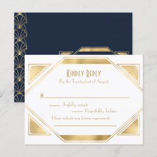 Art Deco elegant Great Gatsby RSVP Invitation Post Postcard
